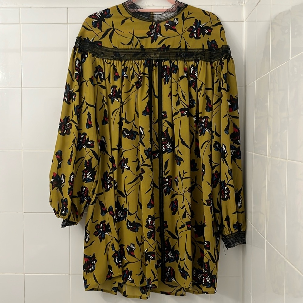 Liquorish ❤️ Mustard Floral Peasant Mini